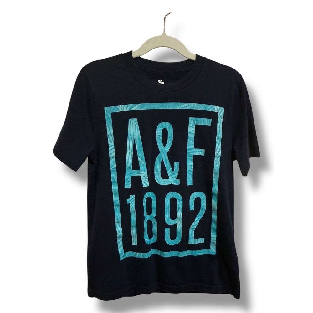 Abercrombie Kids Graphic Tee 9/10 Navy‎ Blue A&F 1892 Logo T Shirt Boys